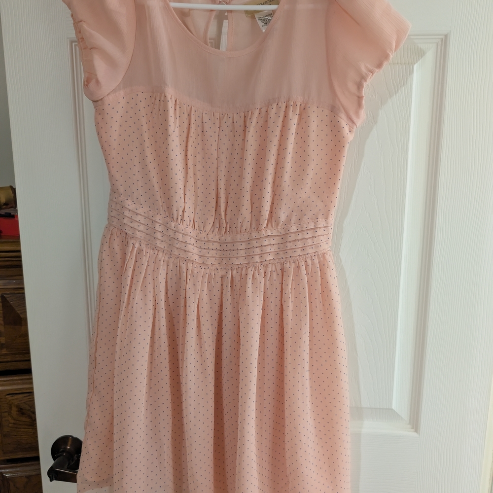 Elegant Pink Polka Dot Dress